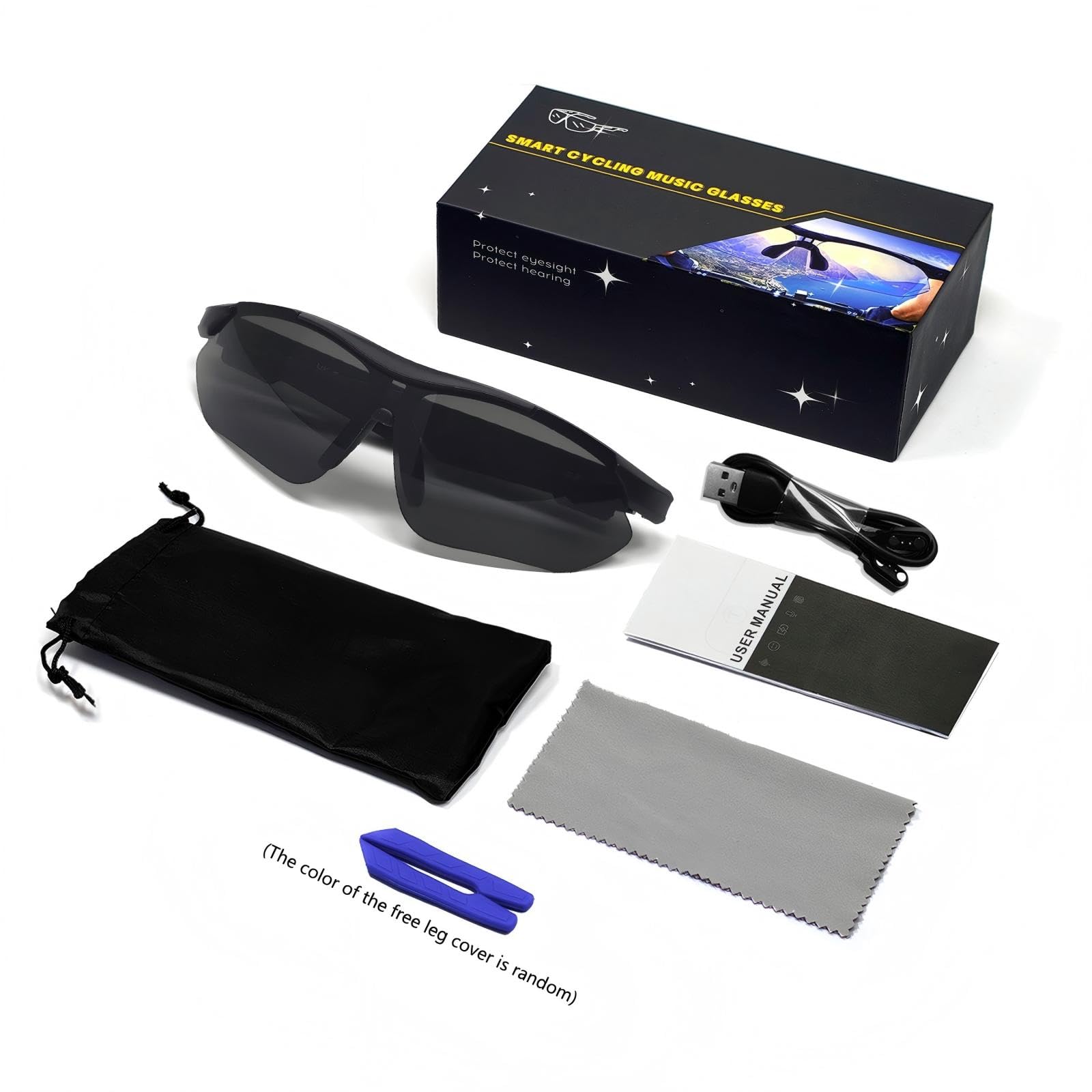 Gafas de sol polarizadas con Bluetooth para hombres y mujeres, protección UV, altavoces abiertos, micrófono integrado, gafas inteligentes deportivas para ciclismo, correr, béisbol, senderismo al
