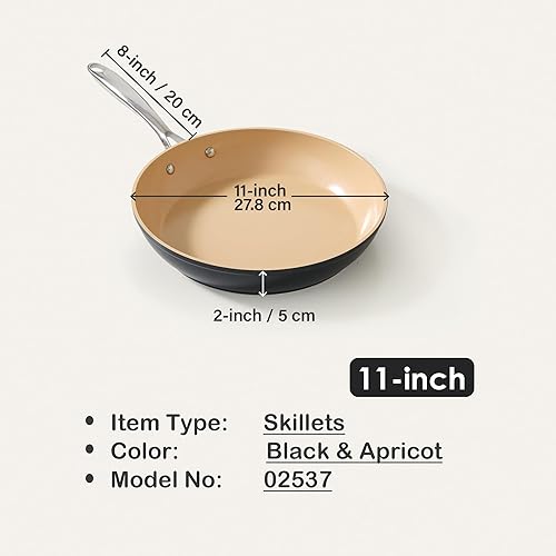 Miniatura 4 de Cooks Standard Sartén para tortilla de salteado anodizado duro antiadherente negro de 11 pulgadas