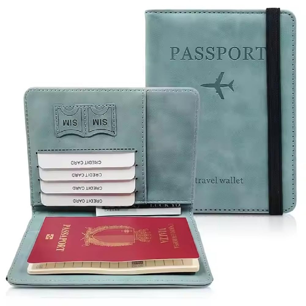 PU Leather Passport Holder with Card & Boarding Pass Slots | Travel Document Organizer Wallet for Men & Women | Bi-Fold Unisex Passport Cover Case for International Travel-image-46
