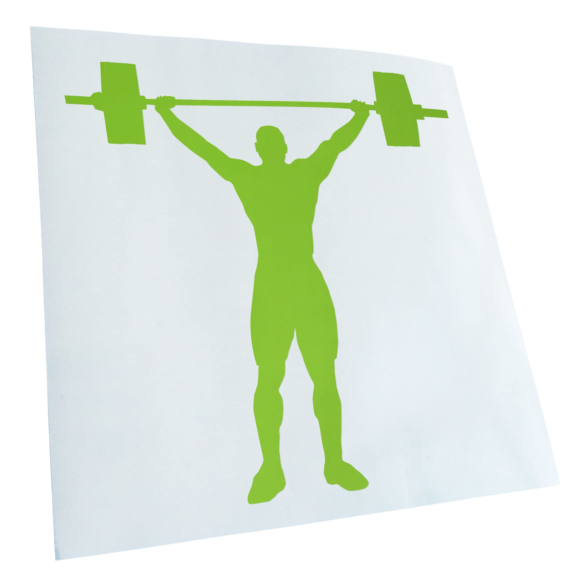 Kiwistar - Car Sticker - Green - 50 x 50 cm Weightlifting - Rear Window Car Sticker Weatherproof for Car Truck Moped Truck - Sticker Exterior Self-Adhesive Tuning Accessories for Window Vehicle
