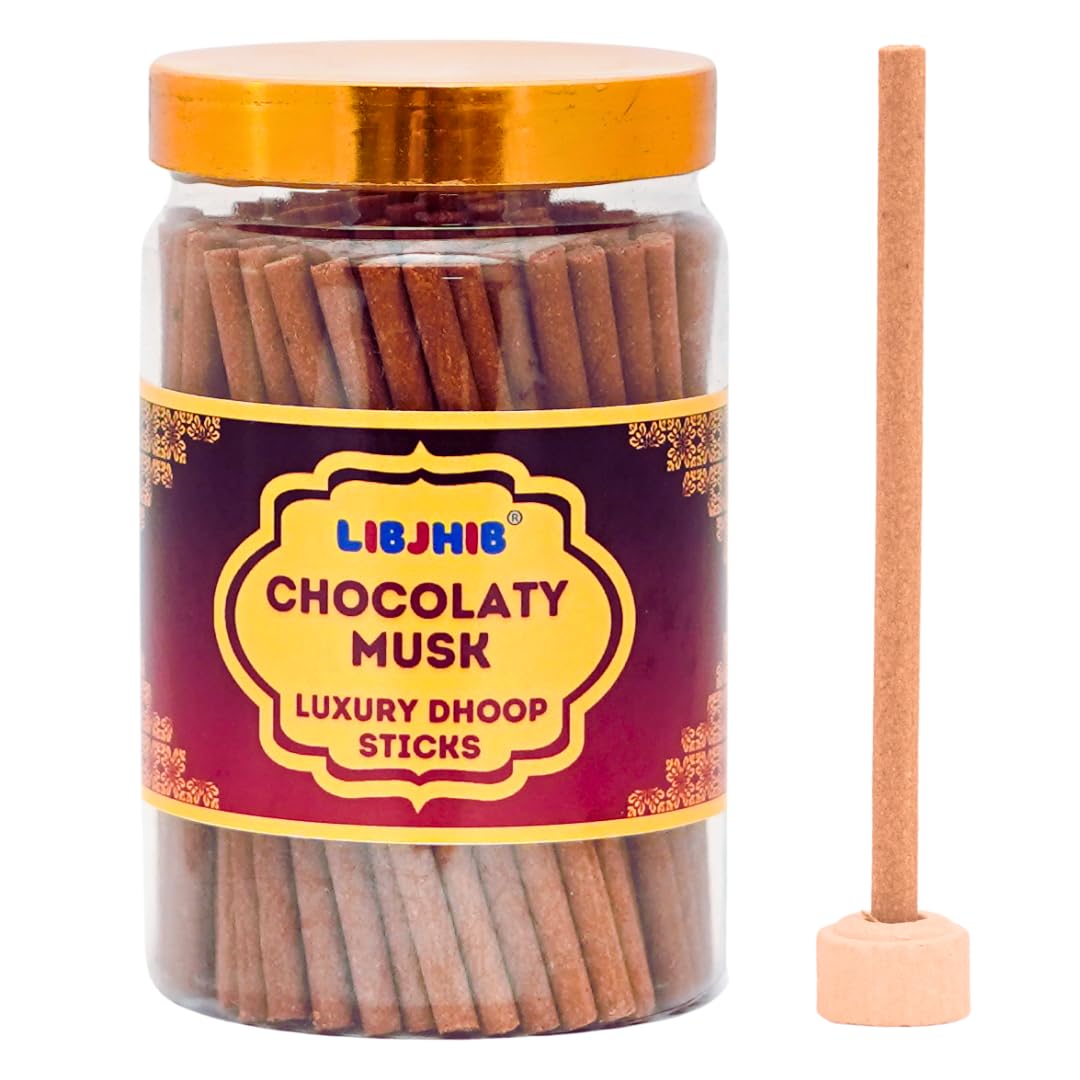 LIBJHIB® Chocolaty Musk Luxury Dhoop Sticks 200 Grams - Luxury Scented Dhoop Sticks for Religious Use, Meditation, Aromatherapy, and Relaxation - Calming Fragrance.-image-39