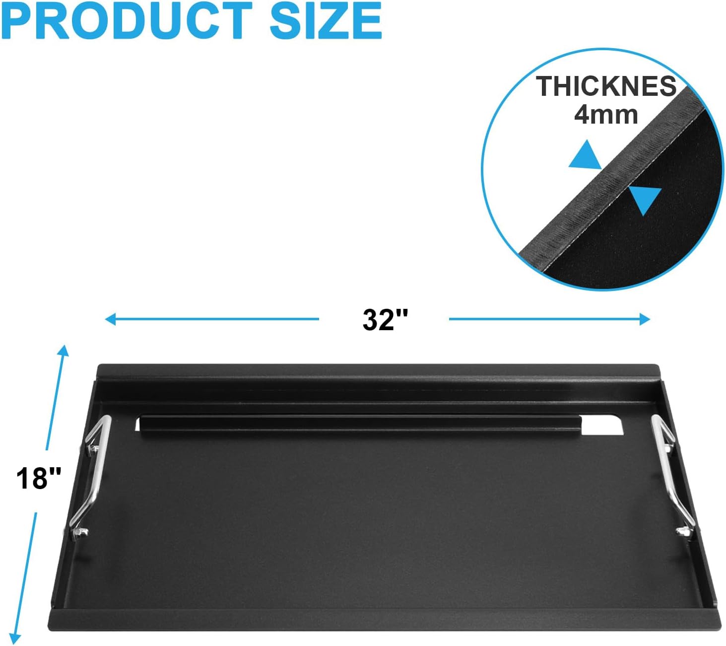 full size griddle for charbroil performance 6 burner grill, flat top griddle for charbroil grill 463245917 463238218 463276517 466245917, 463347017 463349917, replace for g470-0002-w1 g470-0003-w1 32" x 18" x 3"