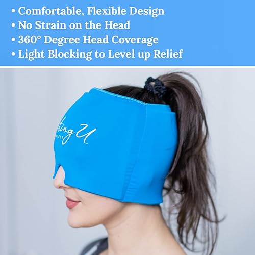 Miniatura 4 de Soothing U Love Yourself Sombrero de hielo para aliviar el dolor de cabeza y la migraña con crioterapia para resultados instantáneos máscara de