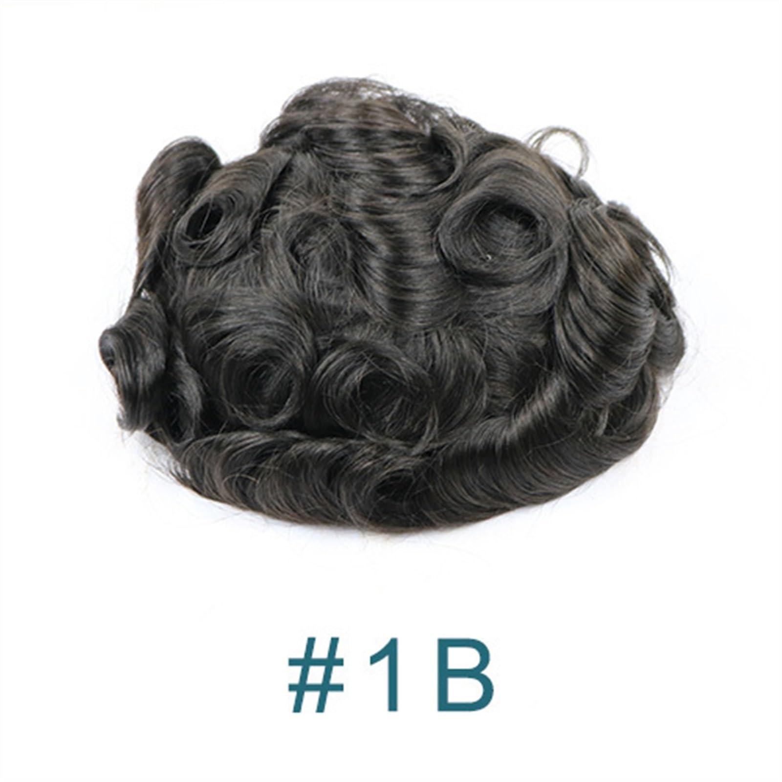 Peruka męska Afro Kinky Curly Tupet męska, 4 mm, naturalne czarne prawdziwe włosy, zamiennik peruki męskiej, treska, super trwała, naturalna linia włosów dla mężczyzn (kolor naturalny czarny, 8 x 10)