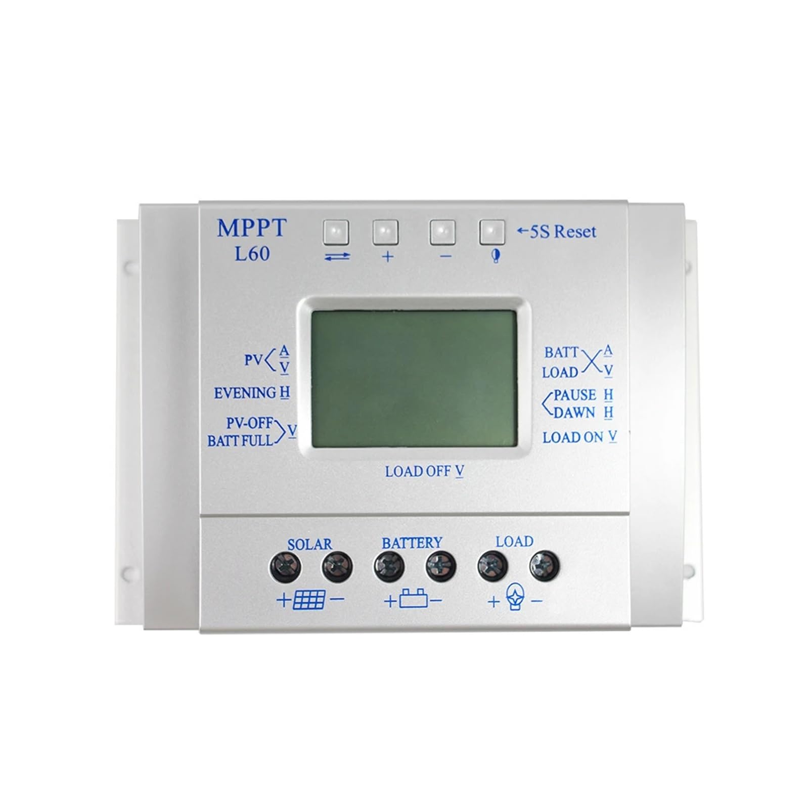 Solar Laderegler MPPT 60A Solarladeregler LCD 12V 24V Auto mit USB 5V 1500mA Solarregler Hocheffizientes Solar-Tracking-System