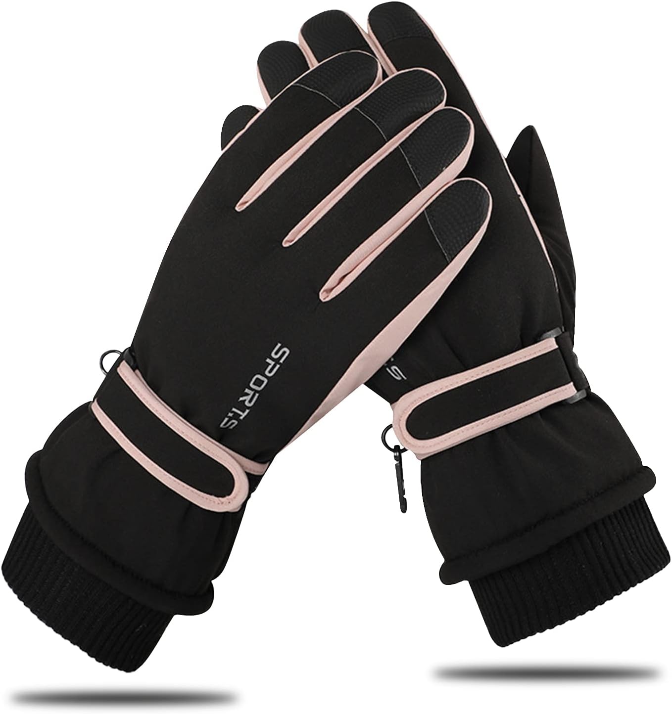 AndikerSki Gloves Women Windproof Winter Warm Thermal Touchscreen Bike Cycling Gloves Snow Sports Snowboard Riding (black)