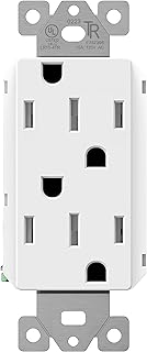 Lider Flexiports Decorator Receptacle, Residential Grade and UL Listed, Child Safe Tamper-Resistant Wall Outlet, Matte Finish, Modern Upgrades, 15A 125V, White
