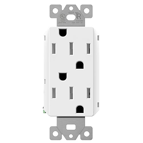 Vista 23 de Lider Flexiports - Receptáculo decorativo y placa de pared, grado residencial, certificación UL, toma de pared resistente a manipulaciones, acabado