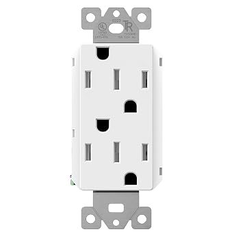 LIDER Convertible Decorator Receptacle, Tamper-Resistant Wall Outlet, 15A