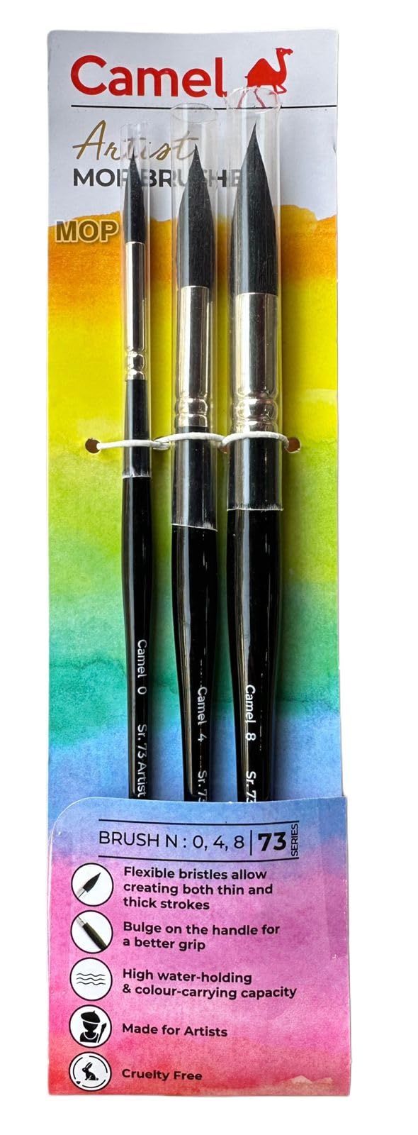 Camel Artist Mop Brush 73 Series Set (Camel Mop Brush (Size : 0, 4, 8))-image-8