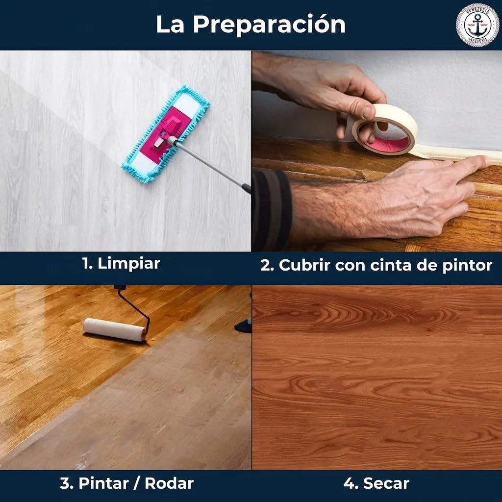 Barniz para parquet Cuidado de parquet satinado & brillante Barniz para escaleras incoloro (brillante, 5 L) FARBENLÖWE