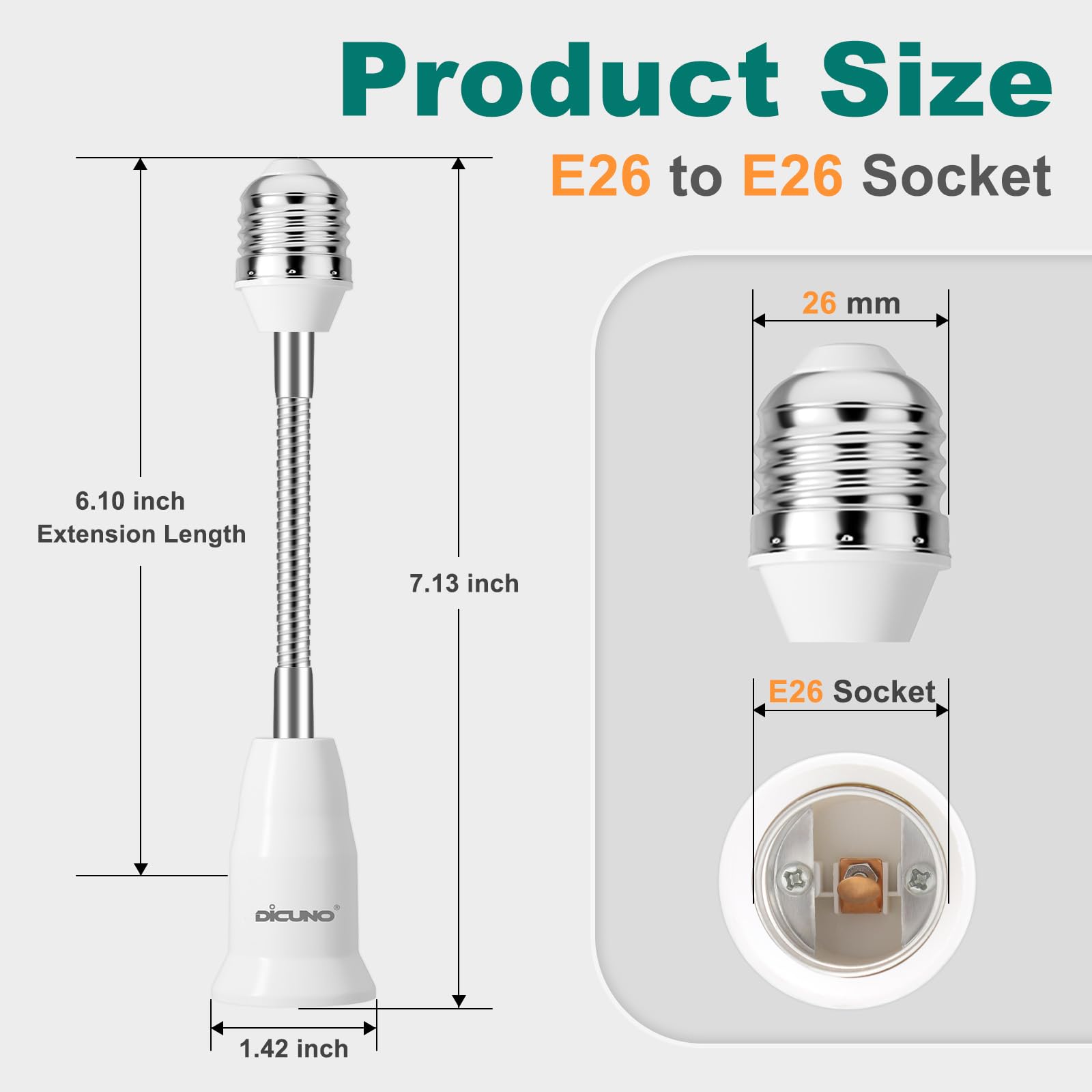 Light Socket Extenders - 2 Pack -3