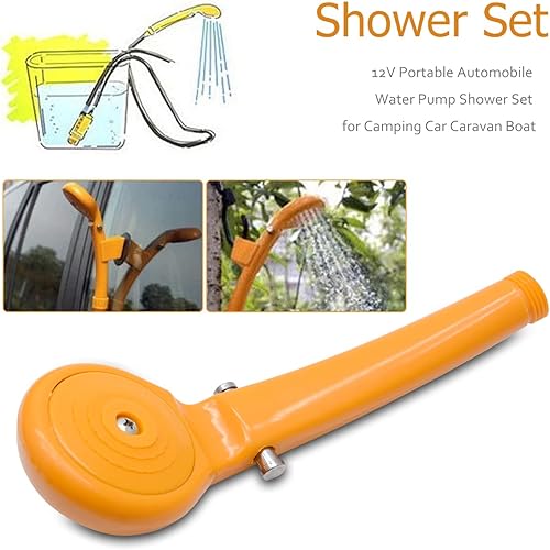 Miniatura 2 de Riloer Ducha portátil para acampar al aire libre, cabezal de ducha de campamento de 12 V con bomba de agua para lavado de autos, camping,