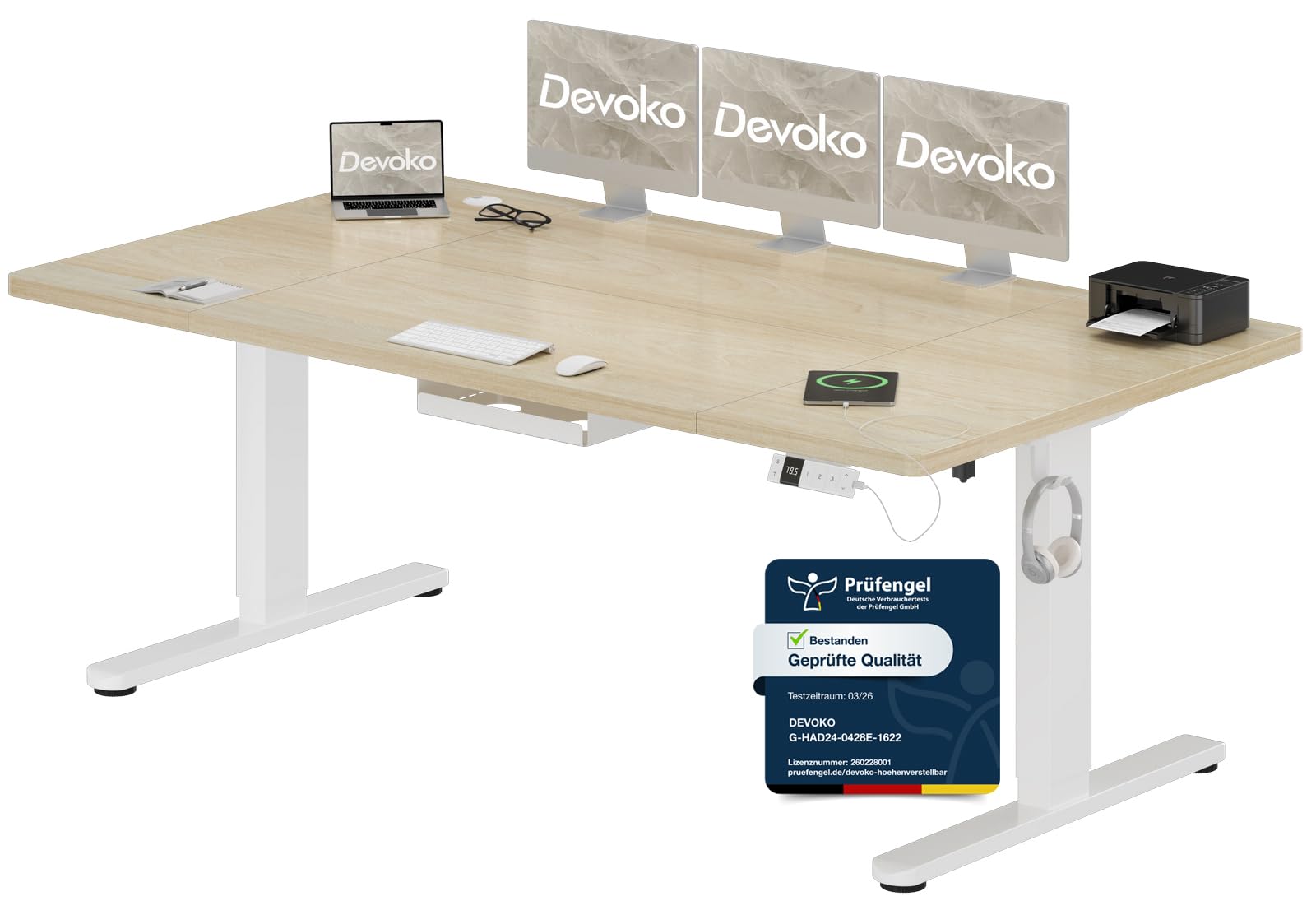 Devoko Schreibtisch Höhenverstellbar Elektrisch