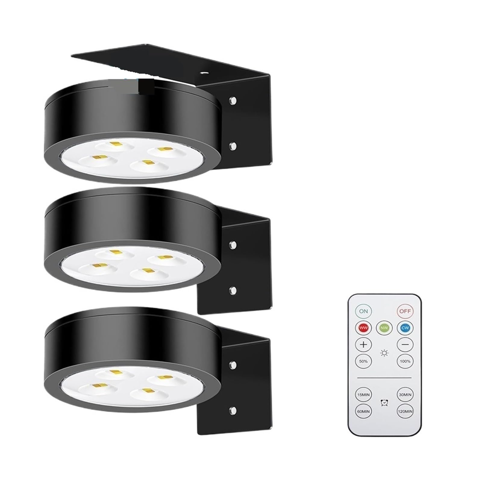 3/6 Pezzi Di Luci For Quadri A Batteria, Magnetiche A LED For Pittura Con Timer Dimmerabile Remoto, 3 Modalità Illuminazione, Luce For Esposizione Artistica(Black-3pcs)