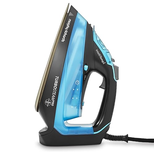 Morphy Richards Turbosteam Pro Steam Iron, Non Stick Ceramic Soleplate, Intellitemp Technology, 200g Boost, 40g Output, 380ml Water Tank, Digital Controls, Auto Shut off, 3m Cord, 3100W, Blue, 303210 - Steam Iron Intellitemp - 50g/minute