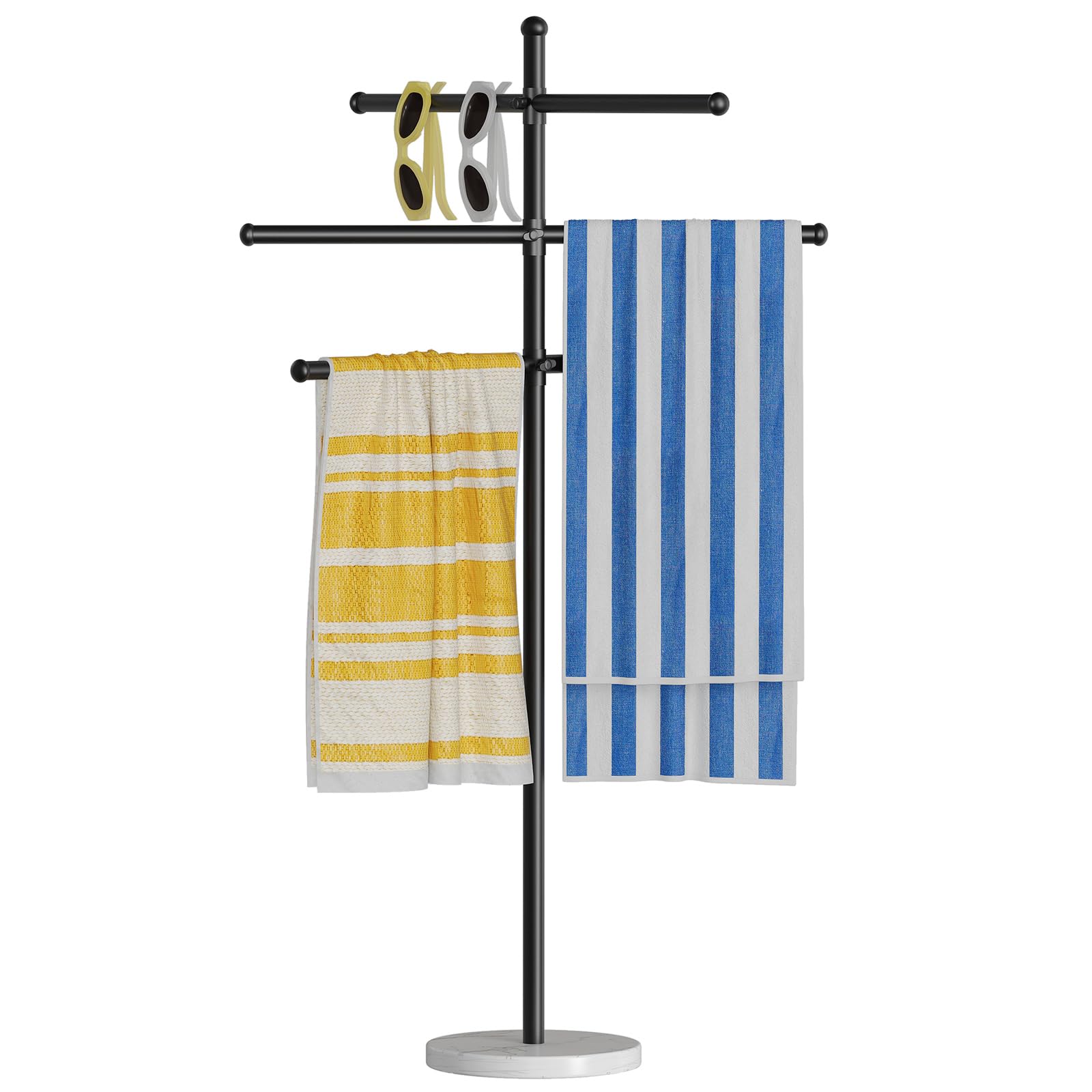 HOOBRO Porte-Serviettes sur Pied, Support Mural en Métal pour Serviettes