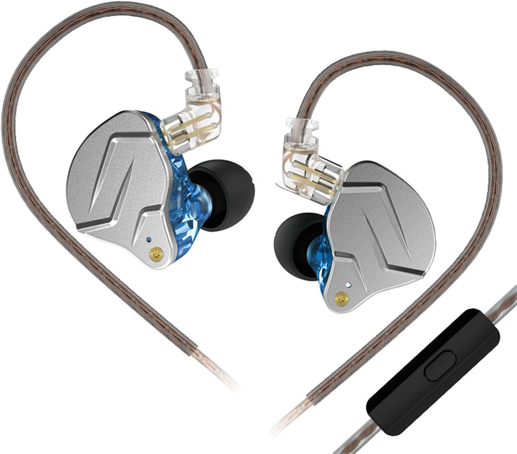 Yinyoo KZ ZSN PRO in Ear Earphones Balanced Armature Driver Hybrid Technology 1DD 1BA Earphone Earbuds Comfortable Ear Noise Cancelling Headphones for Cell Phone Android Women Men Girl(Blue with mic)