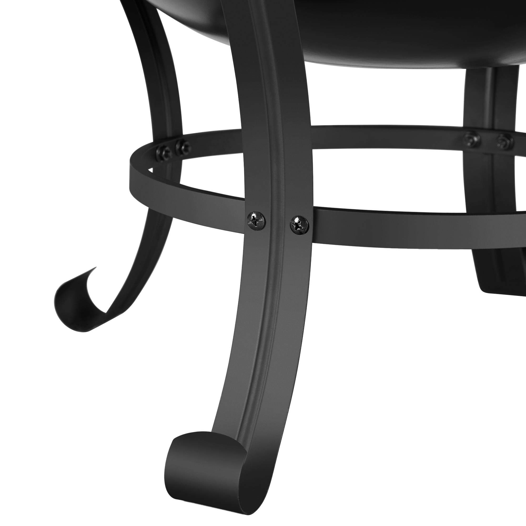 Yaheetech Braciere da Giardino Esterno Portatile con Copertura Protettiva e Attizzatoio per Terrazza da Campeggio/Raduno 54 x 54 x 50cm per Riscaldamento Nero