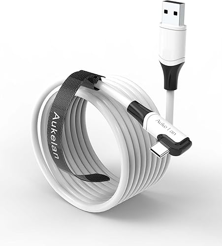 Aukelan Cable Link de 16 pies compatible con Oculus Quest 2Steam VR y PC transferencia de datos de alta velocidad y carga rápida 3A cable USB 30 a