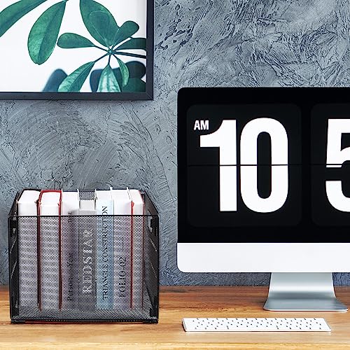 Yingzhao Hanging File Folder Organizer Box 2 Pcs Black Metal File Box And 18 Pcs Colored Letter Size Hanging File Folder Boxes Set For Home School File Holder Crate Storage Wire Mesh Box #TOP5