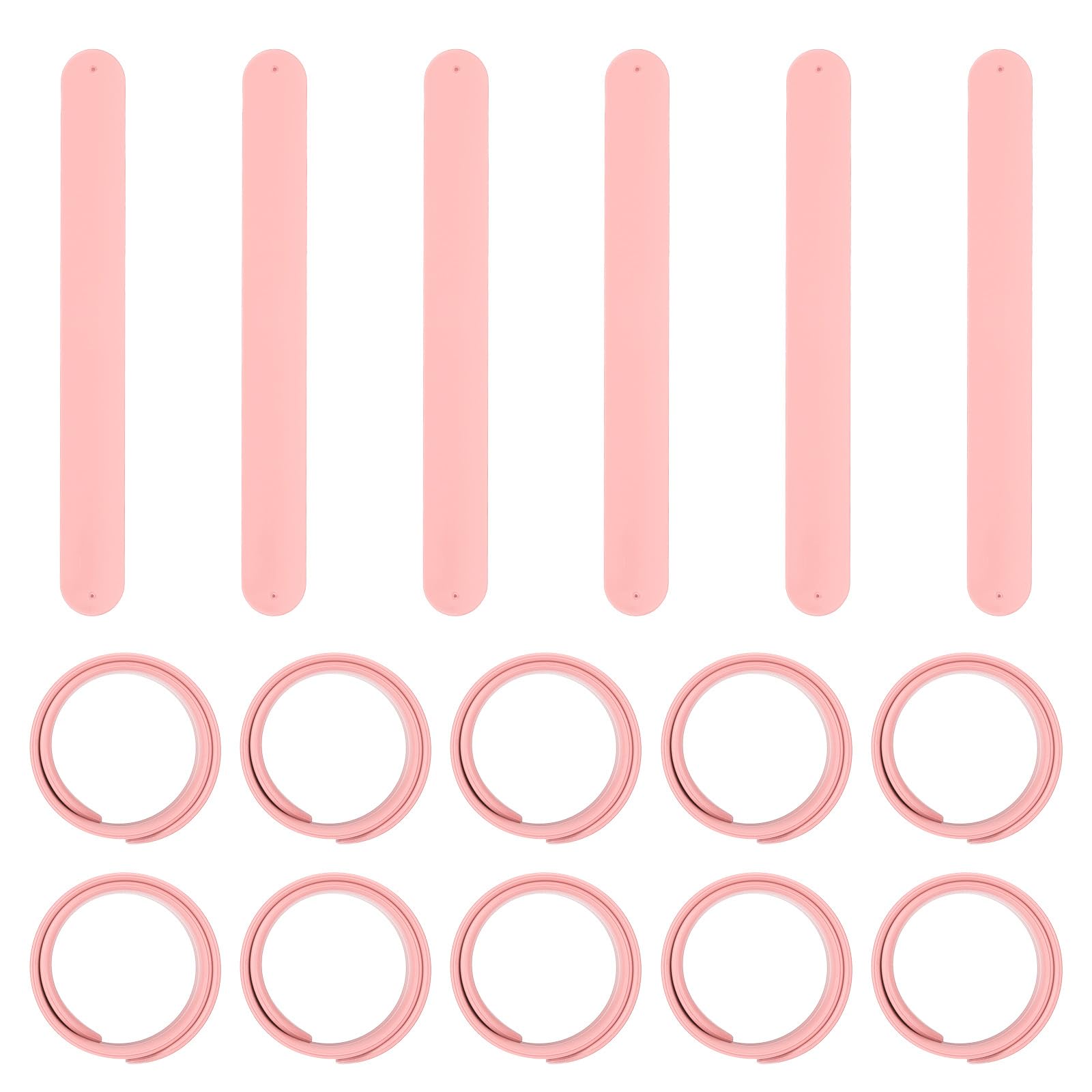 PATIKIL Slap Bracelets 8.5" x 1", 16 Pcs Silicone Slap Bracelet Bulk Blank Snap Band Soft Wristband Roll Poster Holder for Wrapping Paper Roll Holder Party Favor DIY Gifts Crafts, Pink