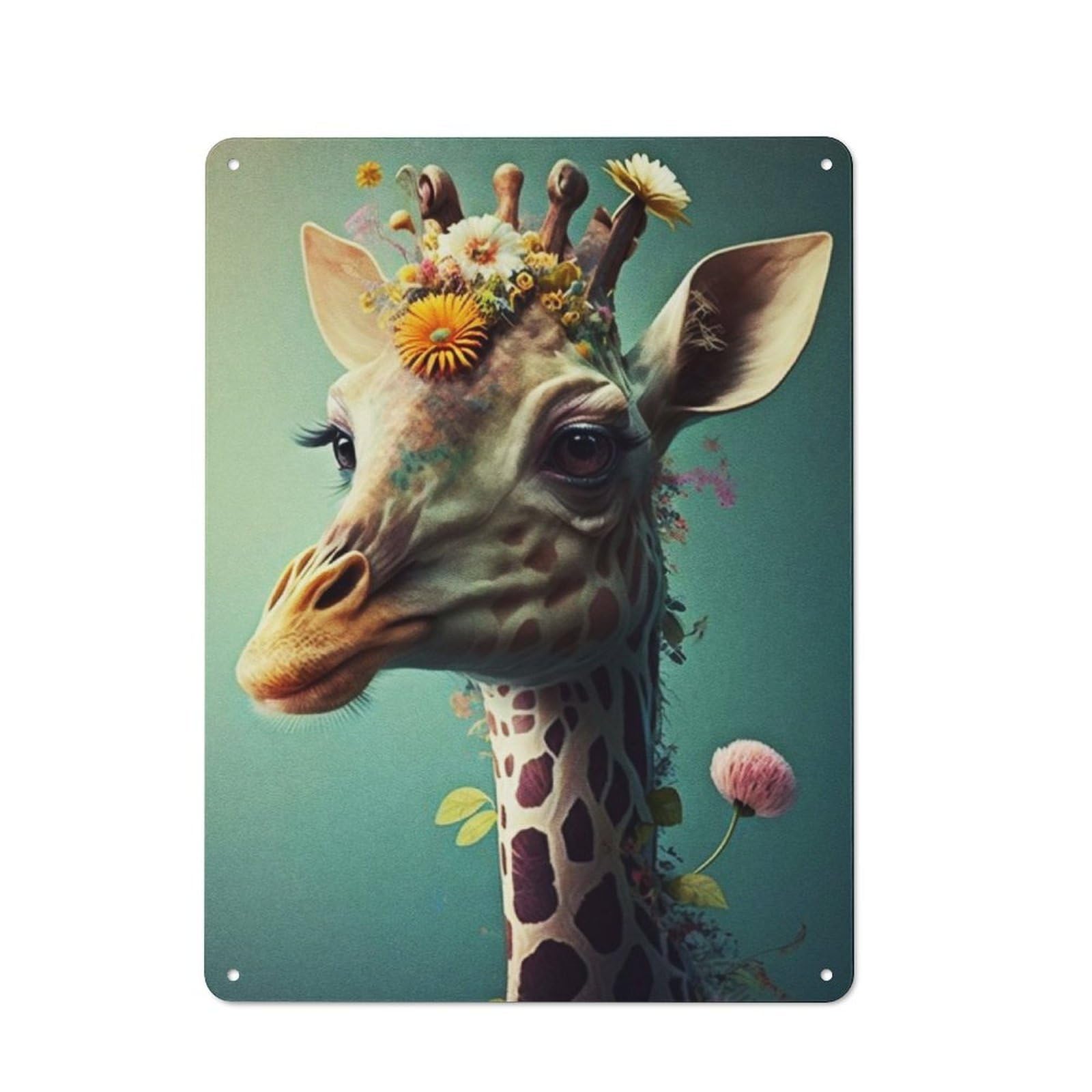 Junmoney Giraffe Art 40X30cm Retro Tin Wall Plaque With For Pub Or Café, A Winter Wall Decor Update For Café Interior Fans