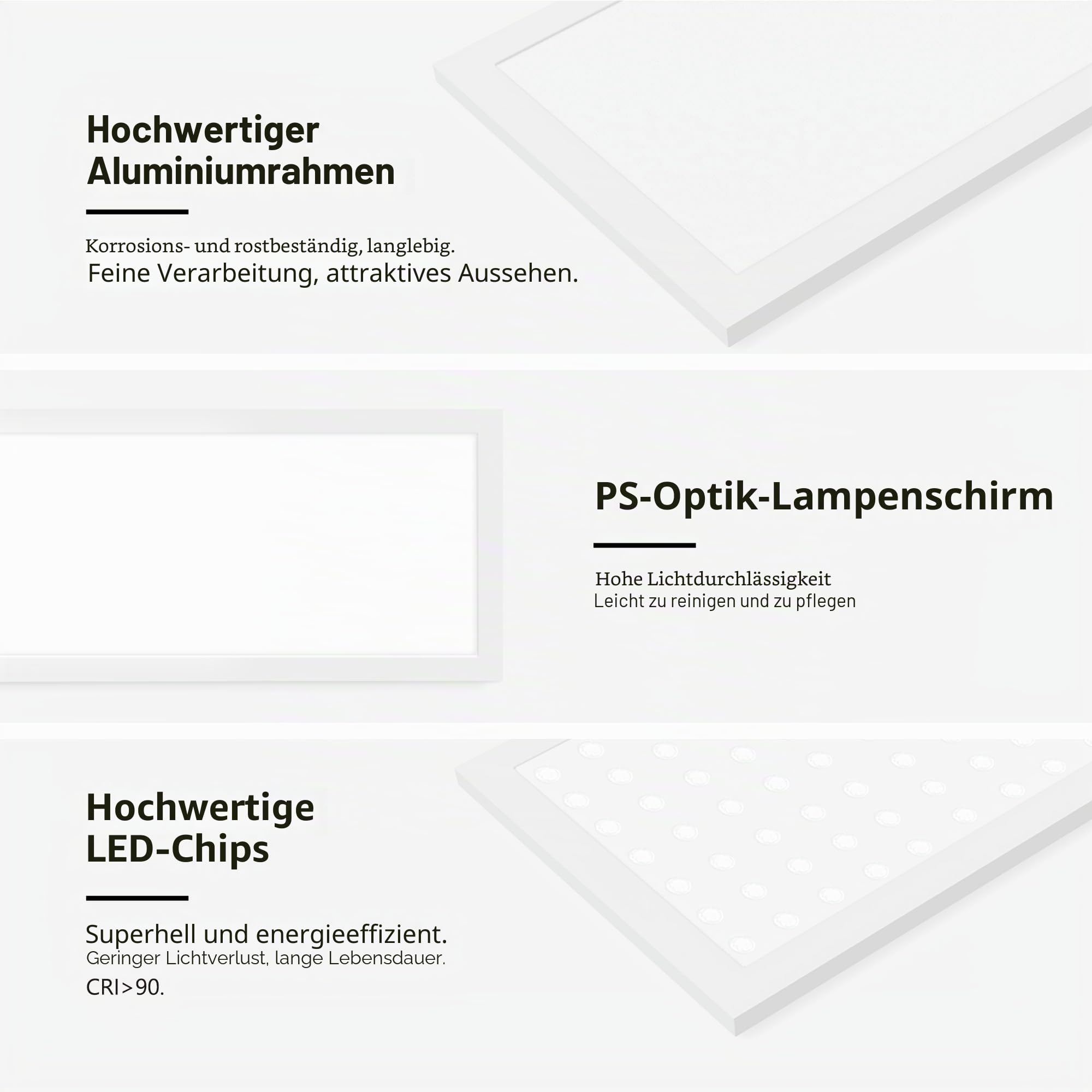 YindaLux 2er LED Panel 120x30cm mit RGB-Backlight 40W 4000lm Dimmbar Weiß | 2700–6500K einstellbar, Fernbedienung, Nachtlicht, Speicherfunktion, flache Bauform, für Küche, Büro, Wohnzimmer