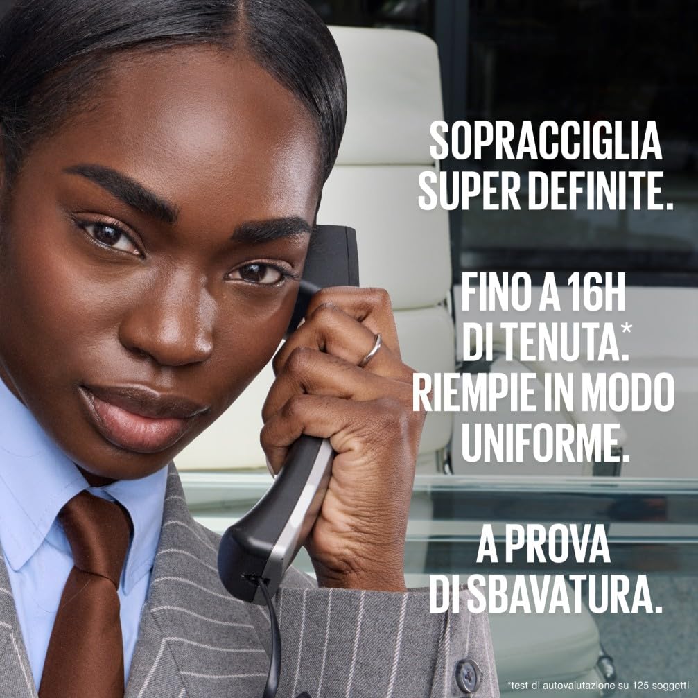 Maybelline New York Matita per Sopracciglia, Sopracciglia Definite, Formula Che Non Si Sfalda, Con Punta di Precisione e Pettinino, Brow Ultra Slim, Tonalità Black Brown, 7,2 g