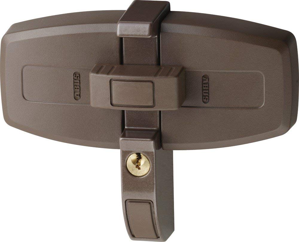 ABUS Fenster-Zusatzsicherung DFS95 AL0145 - Sicherung für Doppelflügelfenster, gleichschließend - ABUS-Sicherheitslevel 10 - 31720 - Braun