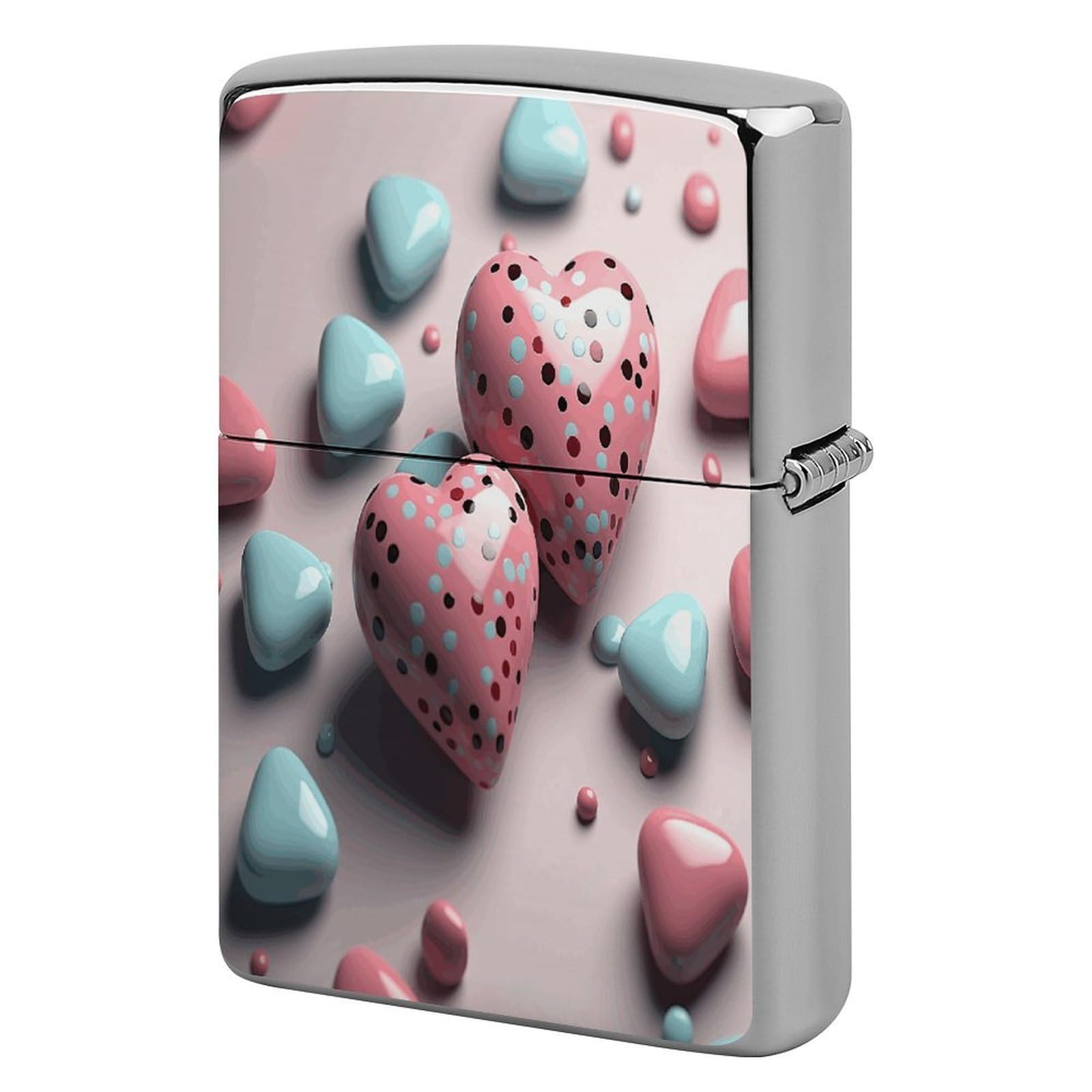 Btcowzrv Style Heart Shaped Shape Metal Lighter Case Sleeve Cover Holder