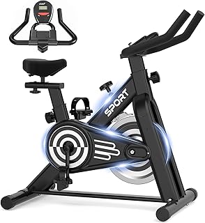 Bicicleta Ergométrica Spinning, Bike de Exercício Interno com Mostrador Digital & Montar, Compacta para Uso Doméstico Exercícios Academia Bicicleta