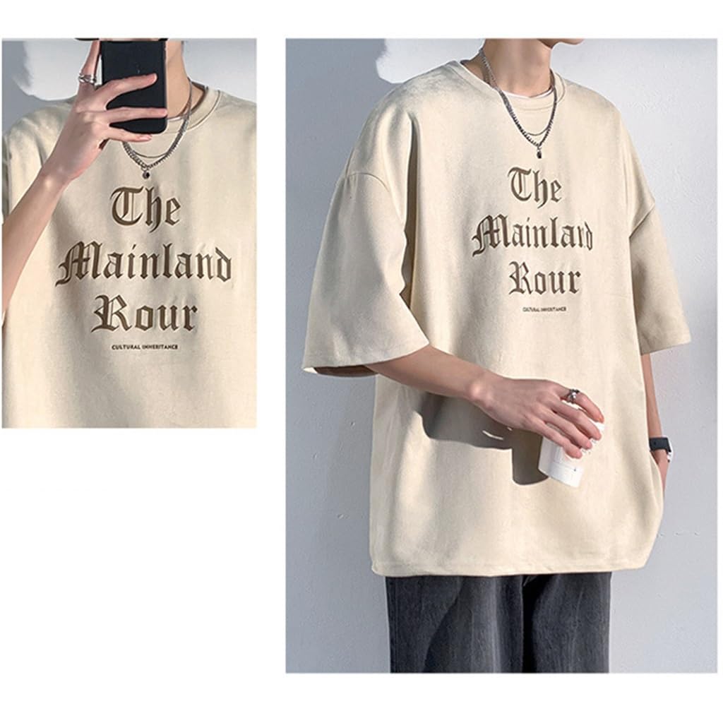 【AMI】Cotton Men's Shirt/追跡+関税+全国送料込み Amazon.co.jp: Apricot short-sleeved T -shirt for men Hong