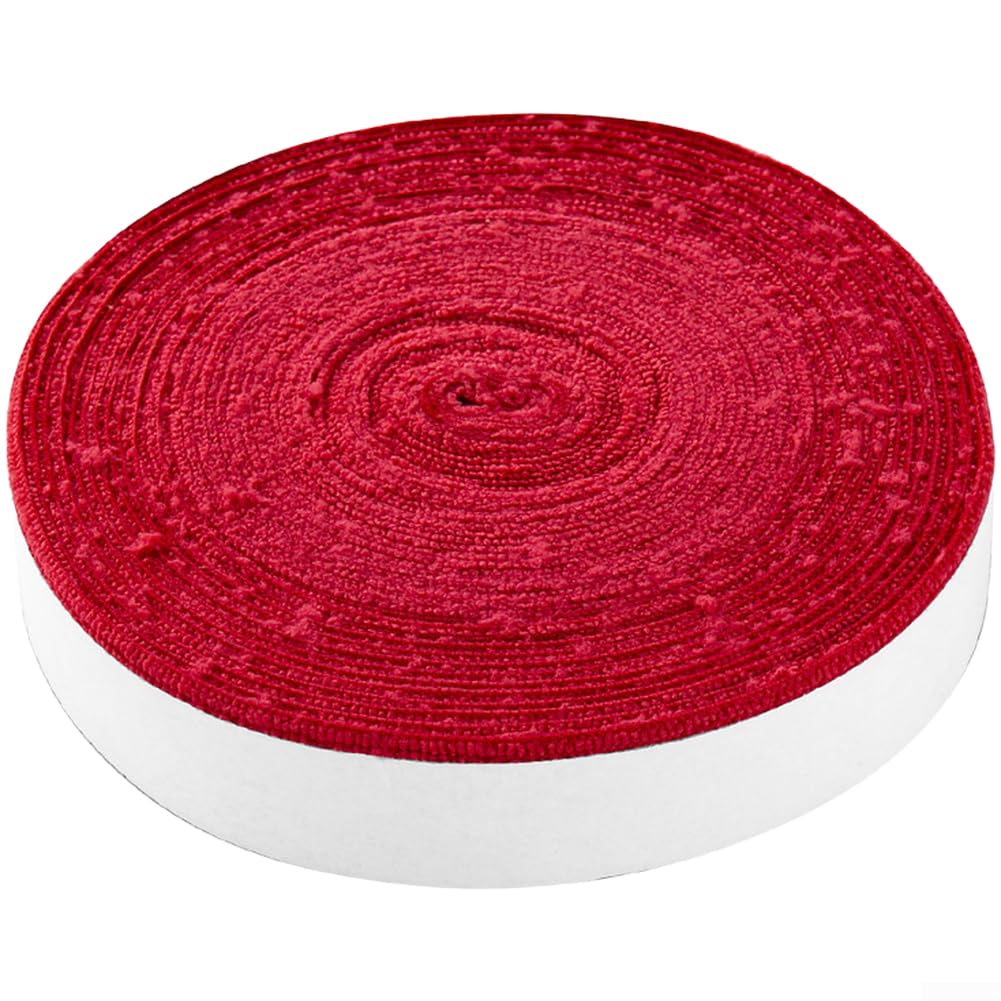 Desiumite Towelling Hockey Tape, Tennis Badminton Racket Overgrip Anti-slip Racket Grip Finishing Tape Squash Racquet Grip Super Absorbent Replacement Grip(Red)