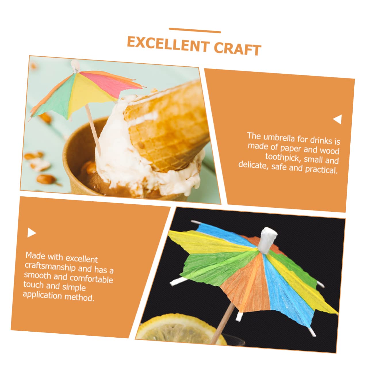 Cabilock 5 Ensembles Décorations Parasol pour Cocktails Cupcakes Accessoires Hawaïens pour Événements pour Gâteaux Fruits Boissons 100 Pièces * 5