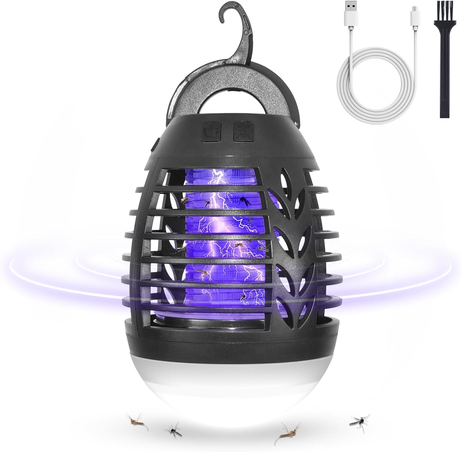 MOSSNDAR Fly Zapper,Bug Zapper Rechargeable,IPX6 Waterproof Mosquito Zapper,2-in-1 Mosquito Killer Lamp Portable for Home Camping Patio Garden Indoor Outdoor,Dimmable UV Mosquito Lght Killer