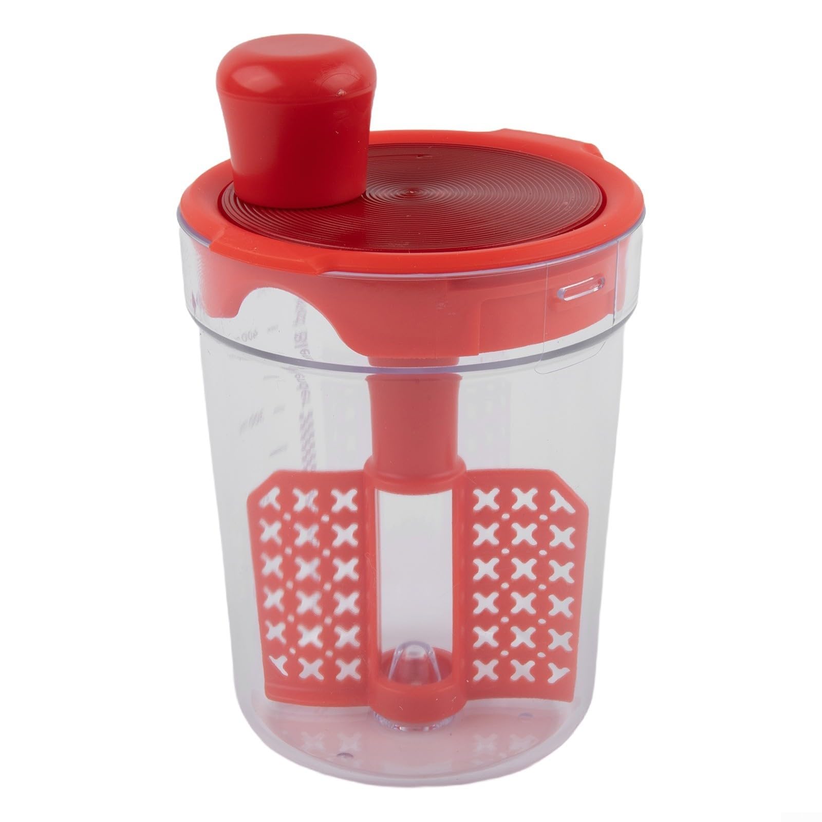 Hand Mixer with Drain Cup and Scale PP Salad Sauce Mixer for Kitchen Baking Measuring Mixing Tool with