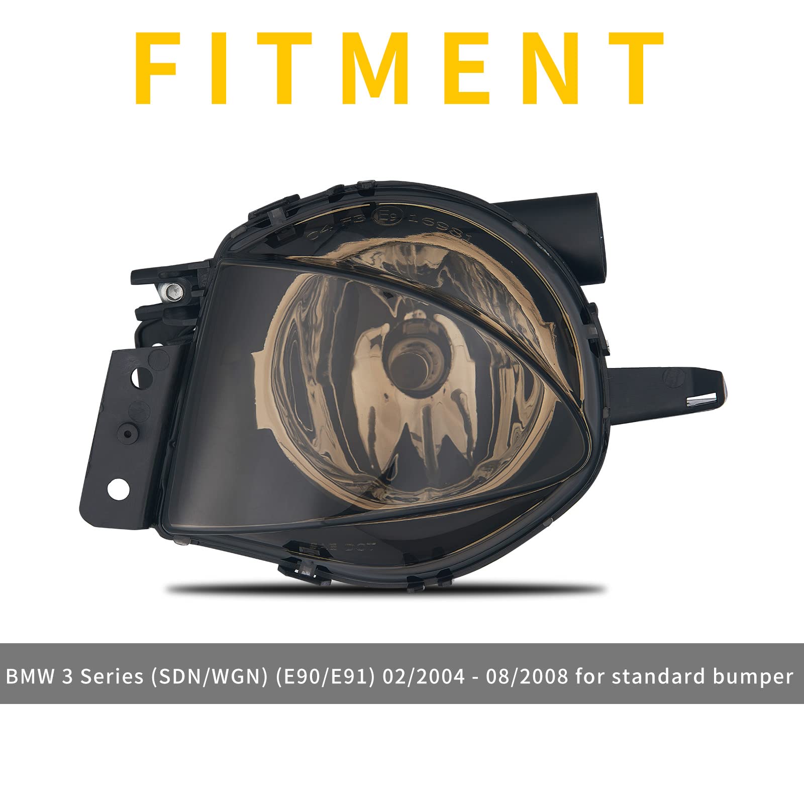 2X fendinebbia per BMW E90 E91 Serie 3 SDN WGN(325i 325xi 328i 328xi 330i 330xi 335d 335i 335xi xDrive Sedan Wagen) Bj.2004-2008 grigio R: 63176948374/6948374 L: 63176948373/6948373