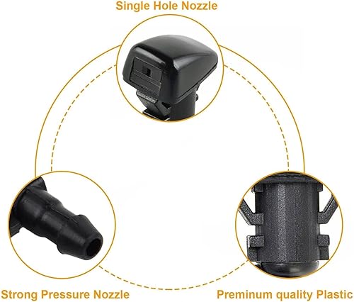 Miniatura 6 de Cheriezing 8S4Z17603AA 2 boquillas para limpiaparabrisas + tubo de manguera de líquido de 9.8 ft + 3 adaptadores de conector (I Y T) compatible con