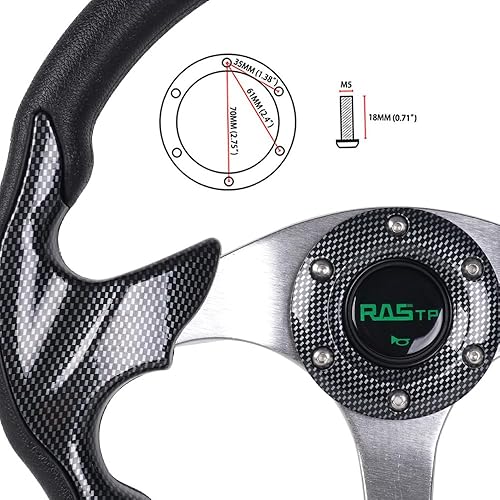 Vista 12 de RASTP Volante de carrito de golf de 12.6 pulgadas/12.598 in para Club Car DS y Club Car Precedent EZGO Yamaha Carritos de golf, rojo Estilo B- Rojo