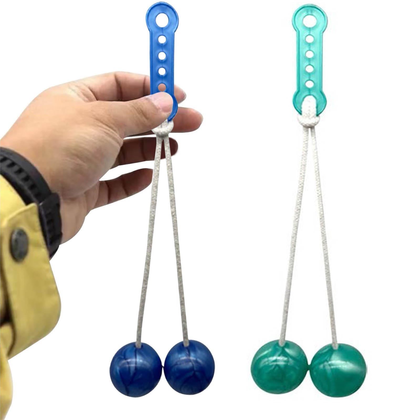 A novelty Sensory Toy, 2Pcs Clacker Ball Game, Glowing Clacker Bal Provide Fun for Children and Stress Relief for Adults, Outdoor & Indoor Funplay (2Pcs Random Color)