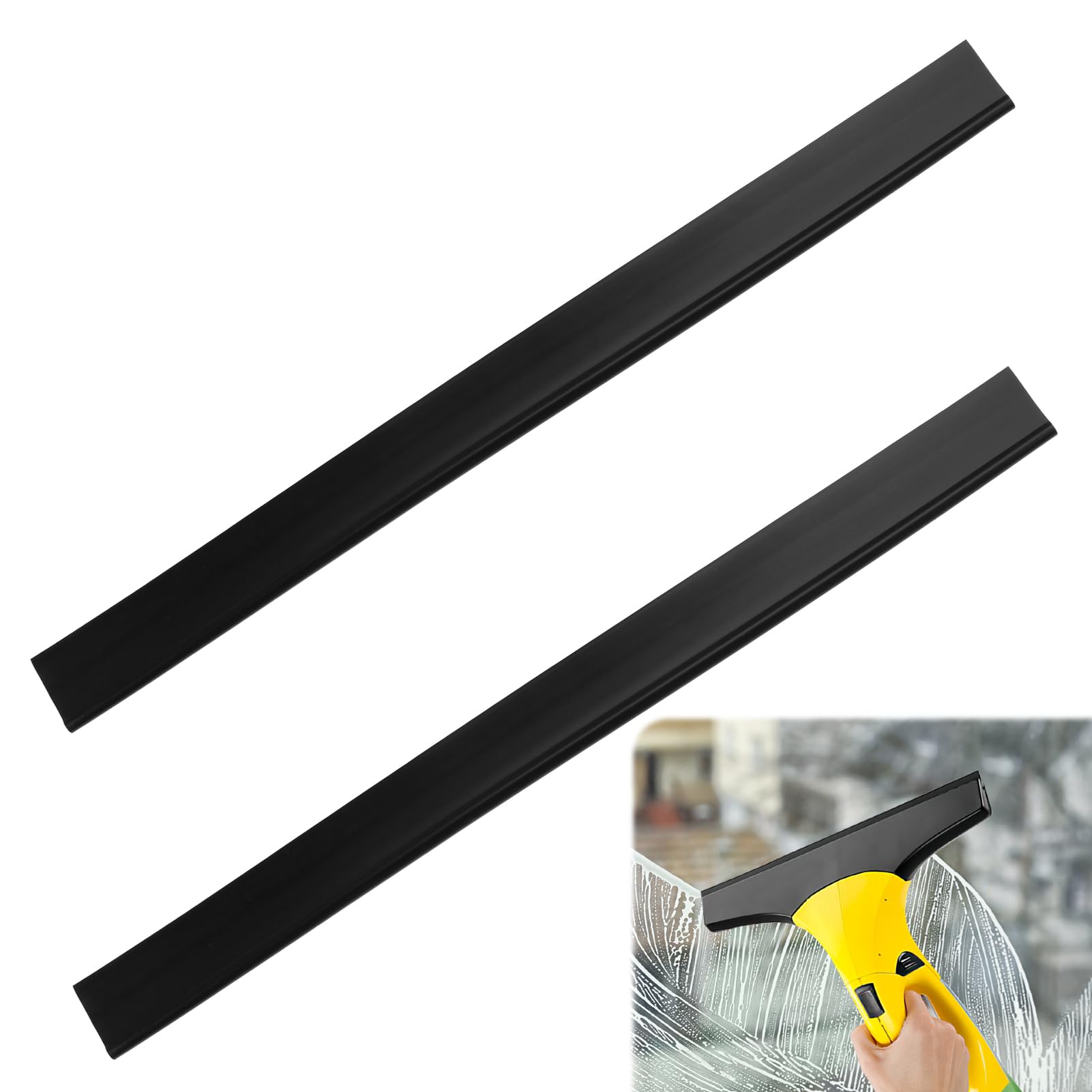 2 Lame Di Ricambio Gomma 280mm Per Karcher Window Vac Compatibili Con 523832