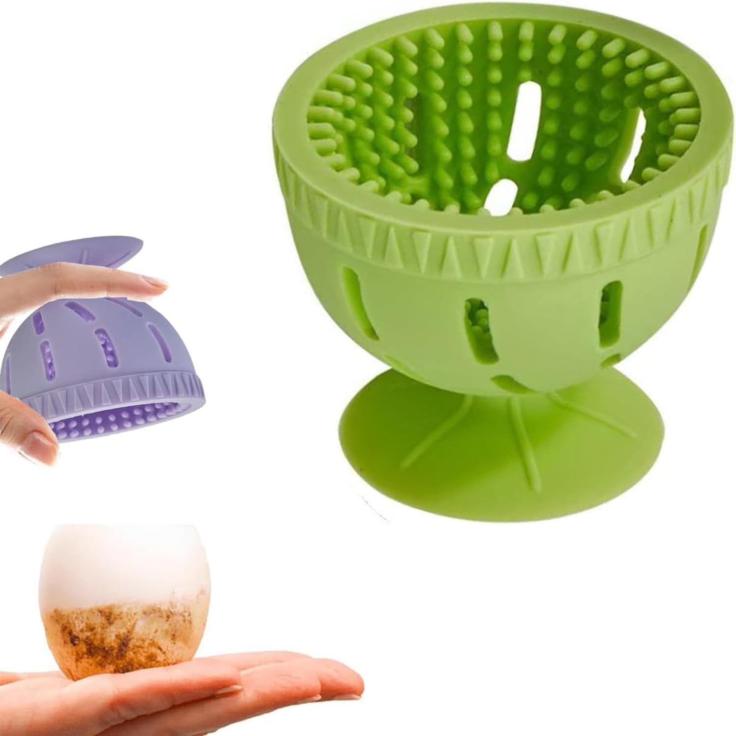 Silicone Egg Brush Cleaner with Suction Cup, Premium Fresh Egg Washer and Brush for Easy Cleaning of Farm-Fresh Eggs