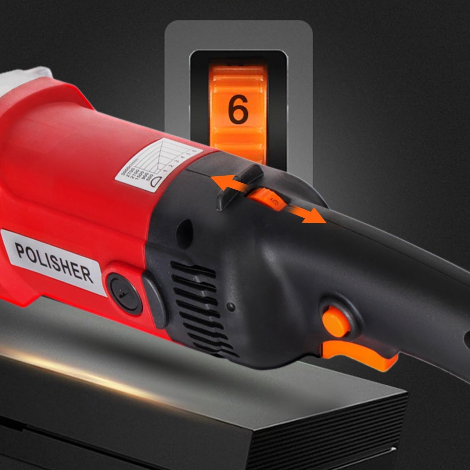 Polierpoliermaschine mit 4 Rädern und 2 Kohlebürsten, 3000 U/min, kabelgebunden, elektrisch, for Schleifen von Endbearbeitung Für Heimwerkerprojekte