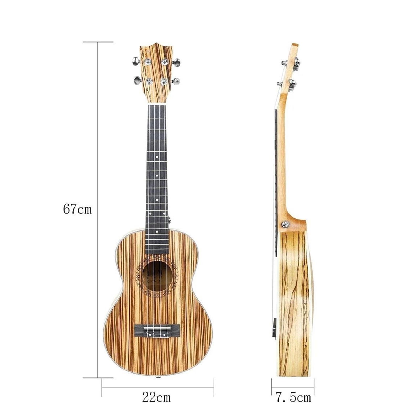 Ukulele Hebanowa Mini Gitara Dla Początkujących Czterostrunowy Instrument Szarpany(26 inch)
