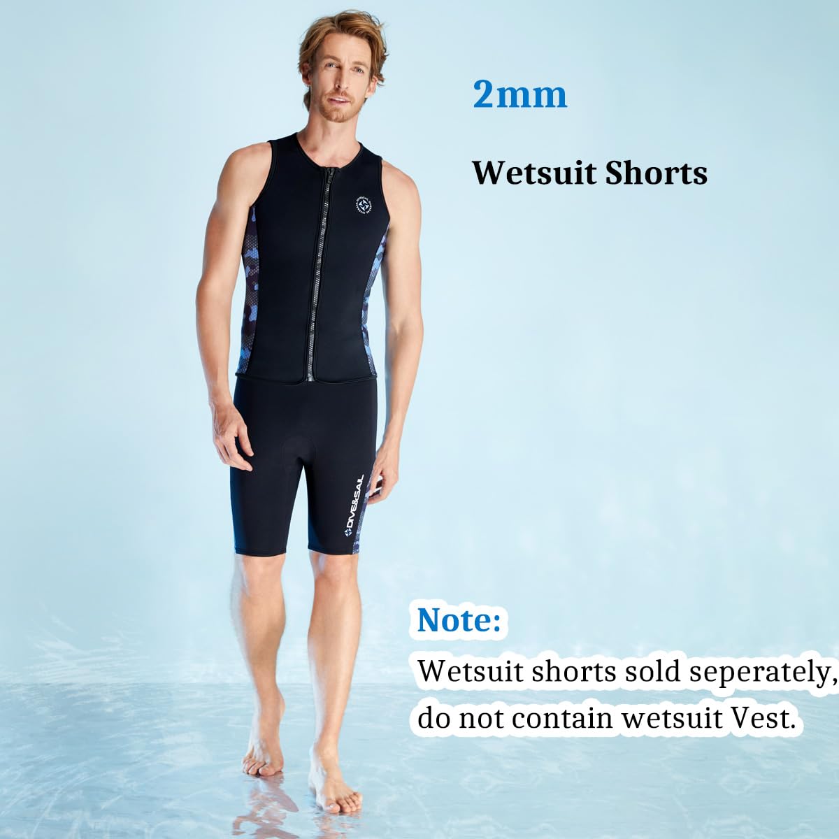 Wetsuit Shorts Men 2mm Neoprene Shorts Wetsuit Pants Keep Warm for Surfing Swimming Snorkeling Scuba Kayaking Wetsuit Short Pants L Size