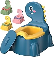 Gliizee Mall Dinosaur Toddler Potty Training Chair - Portable Easy Clean Potty Seat for Kids 1-3, Blue