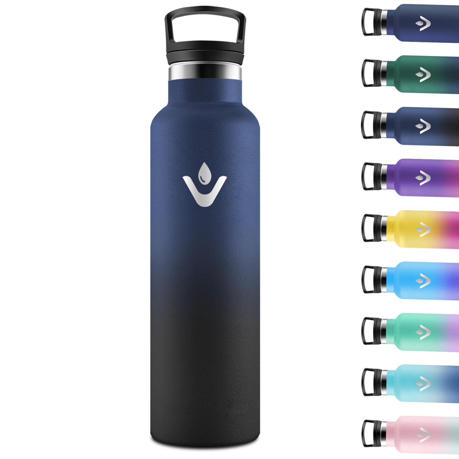 Motswedi Botella agua Termica, 1000ml Doble Aislamiento, Botella Termica 1 litro, Mantener 12H Caliente/24 Frío, Cantimplora, a Prueba de Fugas, Thermoflask, para Viaje, Exterior, Verde & Azul — view 10