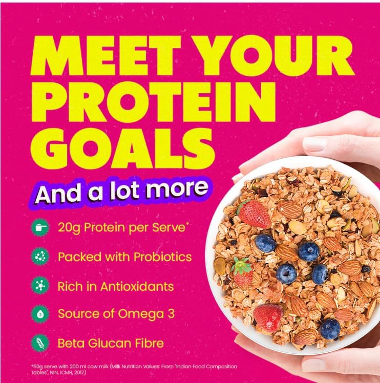 Image of Yogabar Super High Protein Muesli (Fruits & Nuts) 850g & Oat Milk 1 ltr Combo | Lactose Free | No Added Sugar |Gluten Free | No Preservatives | Source of Calcium & Vitamins | Plant Based Breakfast Combo