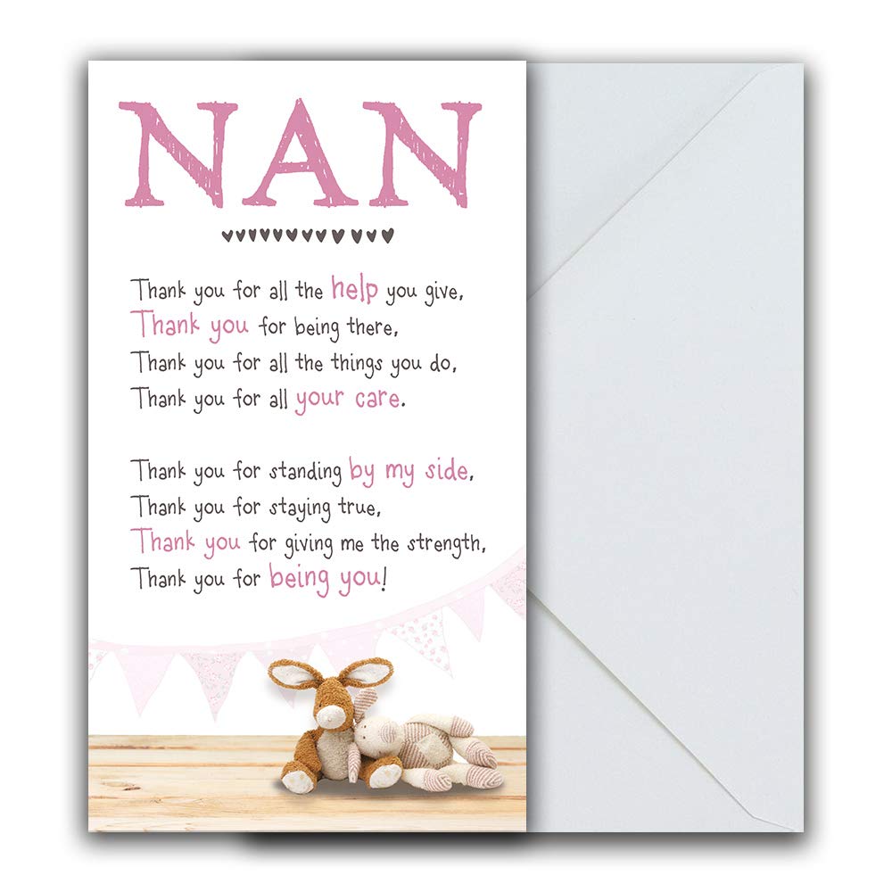 Emotional Rescue Nan Birthday Card, Birthday Card Nan Thank You for all the Help you Give…, White & Pink